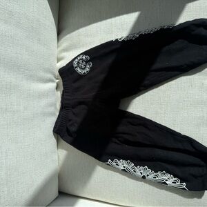 Chrome Hearts Black Joggers with White Accents